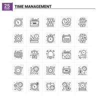 25 Time Management icon set vector background