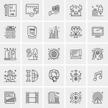 25 iconos de negocios universales vector ilustración de icono creativo para usar en proyectos relacionados con la web y dispositivos móviles