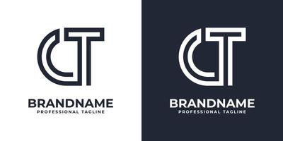 Simple CT Monogram Logo, suitable for any business with CT or TC initial. vector
