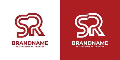 Modern Letter SR Monogram Logo, suitable for any business with SR or RS initials. vector