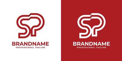 Modern Letter SP Monogram Logo, suitable for any business with SP or PS initials. vector