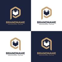 Letter PD or BQ Monogram Book Hexagonal Logo, suitable for any business related to book with BP or DQ initials. vector