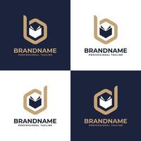 Letter B or D Book Hexagonal Logo suitable for any business related to book with B or D initials. vector