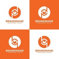 Letter PD or BQ Monogram Book Hexagonal Logo, suitable for any business related to book with BP or DQ initials. vector