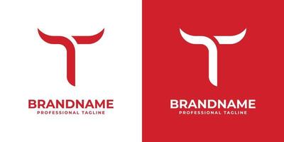 Letter T Bull Logo, suitable for any business related to Bull with T initial. vector