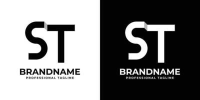 Letter ST Monogram Logo, suitable for any business with ST or TS initials. vector