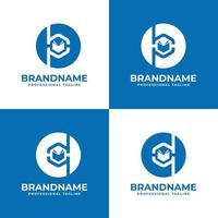 Letter BP or DQ Monogram Book Hexagonal Logo, suitable for any business related to book with BP or DQ initials. vector