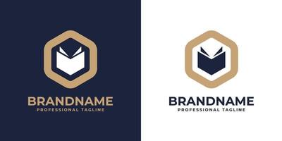 Letter O Book Hexagonal Logo, suitable for any business related to book with O initials. vector