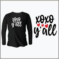 xoxo Y'all  t-shirt design with vector