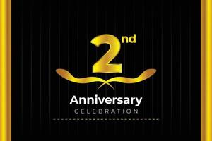 2nd Anniversary Celebration design with creative background concept. vector