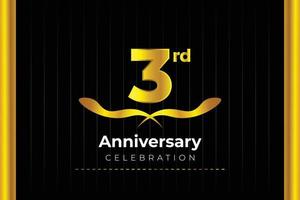 3rd Anniversary Celebration design with creative background concept. vector