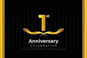 1st Anniversary Celebration design with creative background concept. vector