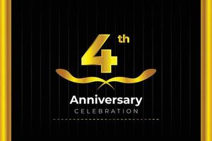 4th Anniversary Celebration design with creative background concept. vector