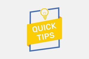 Quick tips with lightbulb vector