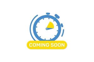 Coming soon design with clock vector