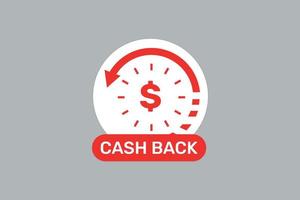 Cashback clock with doller and arrow icon vector