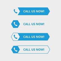 Vector set of call us now buttons