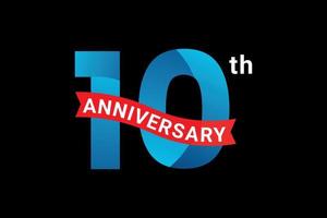 10 years anniversary text number effect vector element.