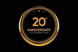 20th Anniversary Celebration golden light effect design. vector