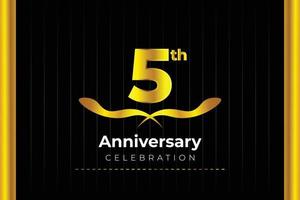 5th Anniversary Celebration design with creative background concept. vector