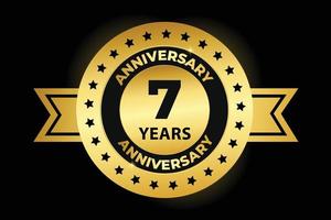 Gradient 7th years anniversary logo design vector