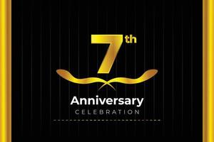 7th Anniversary Celebration design with creative background concept. vector