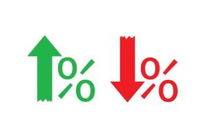 Vector percentage with arrow up and down