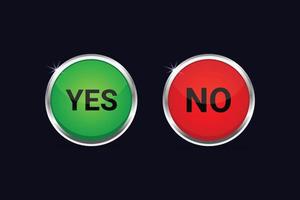 Glossy Yes and no button Vector element