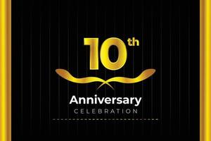 10th Anniversary Celebration design with creative background concept. vector