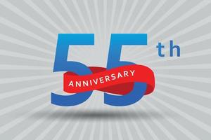 55 Years Anniversary celebration with 55th birthday Vector element