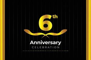 6th Anniversary Celebration design with creative background concept. vector