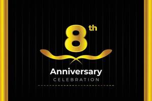 8th Anniversary Celebration design with creative background concept. vector