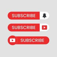 Subscribe button for social media with play icon and bell button vector