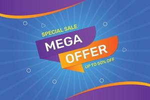 vector oferta especial de mega venta hasta 50 de descuento en diseño vectorial vector premium