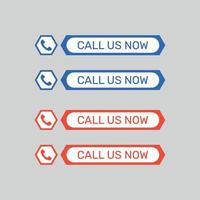 Set of Call us now buttons vector