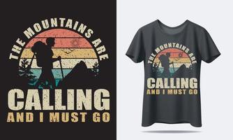 Hiking T-shirt design or Retro T-shirt Design vector