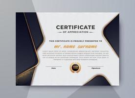 Gradient golden luxury certificate template, gold and black color certificate design, multipurpose, simple and elegant design. vector