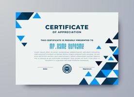 Multicolor certificate template with dynamic, futuristic polygonal color and modern certificate. vector