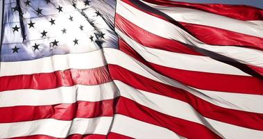 amerikan flagga vinka i långsam rörelse video