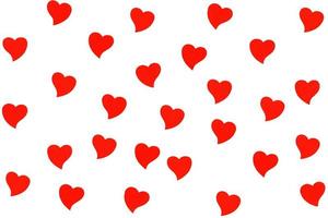patrón de corazón rojo aislado sobre fondo blanco. símbolo de amante, día de san valentín y concepto de papel tapiz de amor de arte foto