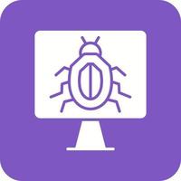 Computer Virus Glyph Round Corner Background Icon vector