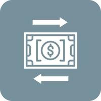 Cash Flow Glyph Round Corner Background Icon vector