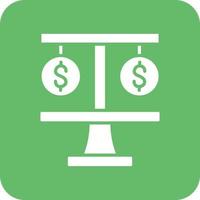 Currency Balance Glyph Round Corner Background Icon vector