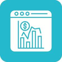 Statistics Glyph Round Corner Background Icon vector