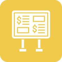 Budget Presentation Glyph Round Corner Background Icon vector