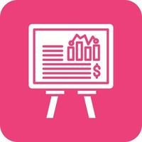 Graphical Presentation Glyph Round Corner Background Icon vector