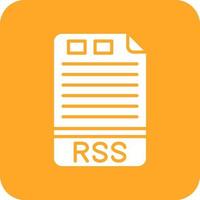RSS Glyph Round Corner Background Icon vector