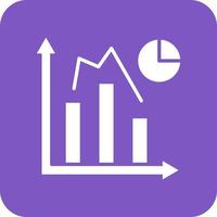 Bar Graph Glyph Round Corner Background Icon vector