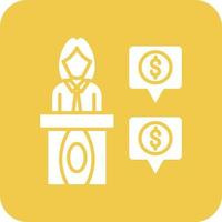 Lecture Glyph Round Corner Background Icon vector