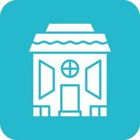 Store Glyph Round Corner Background Icon vector